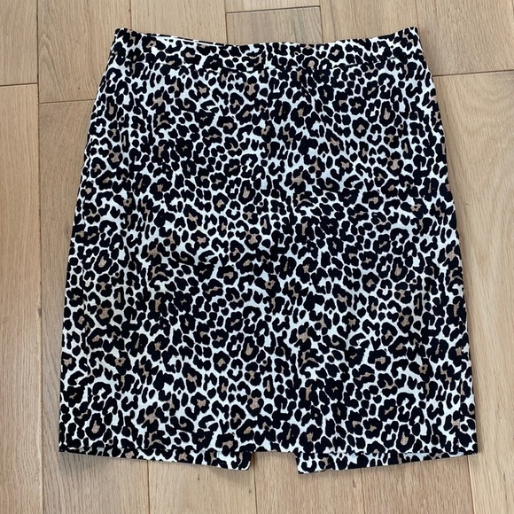 NWOT J. Crew Pencil Skirt woven leopard print - Picture 1 of 6